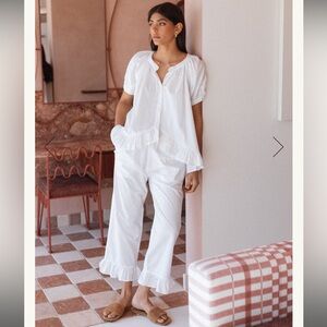 Piyama sleep set white with pants